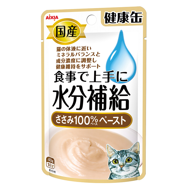 [アイシア] 国産 健康缶パウチ 水分補給ささみペースト 40g