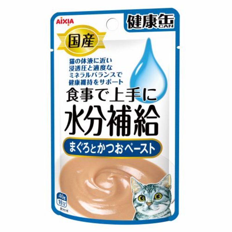 [アイシア] 国産 健康缶パウチ 水分補給 まぐろとかつおペースト 40g　【3月特価】