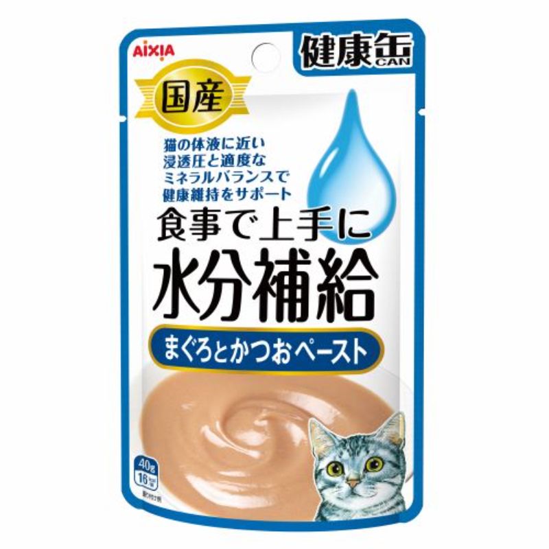 [アイシア] 国産 健康缶パウチ 水分補給 まぐろとかつおペースト 40g