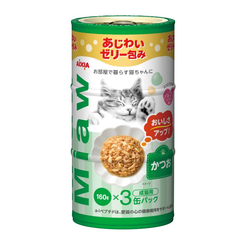 ［アイシア］MiawMiaw 3P かつお 480g(160g×3缶)