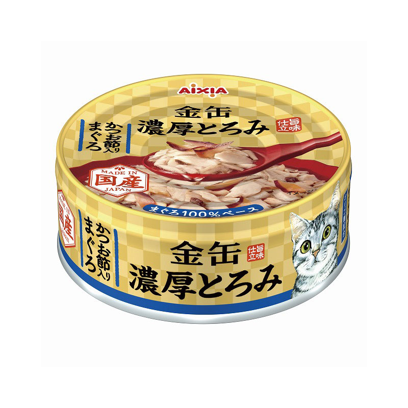 ［アイシア］金缶 濃厚とろみ かつお節入りまぐろ 70g