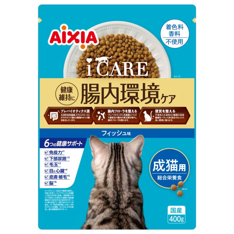 ［アイシア］i CARE キャットドライ 成猫用 フィッシュ味 400g
