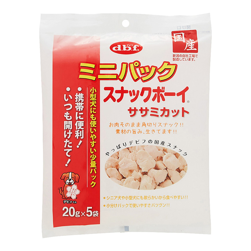 [デビフ(直送)] ミニパック スナックボーイ ササミカット 100g ／1ケース(48点) ※発注単位・最低発注数量(混載40ケース以上)にご注意下さい