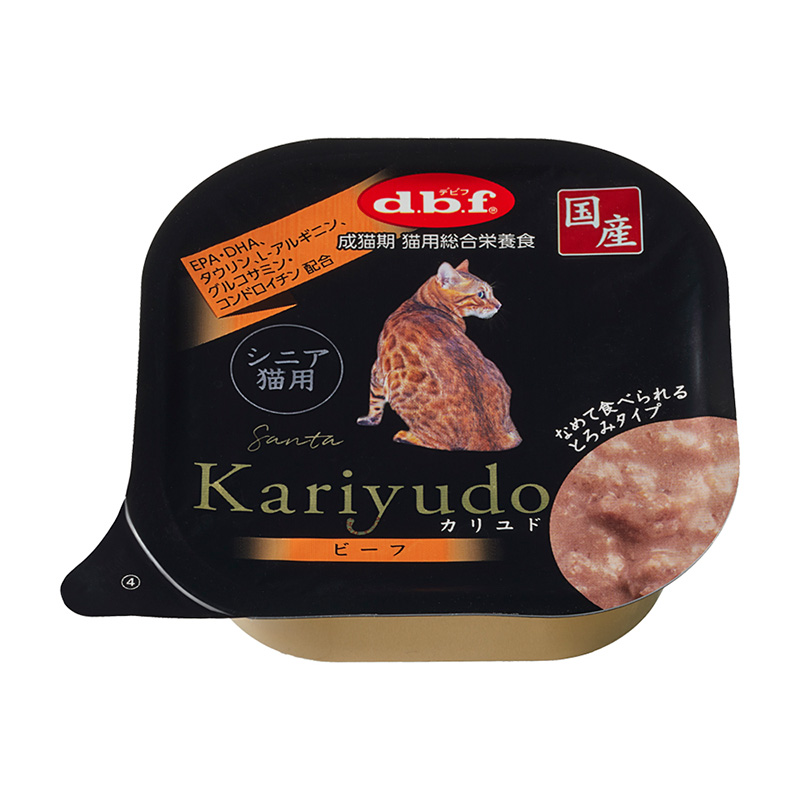 ［デビフペット(直送)］Kariyudo(カリユド) シニア猫用 ビーフ 95g／1ケース(24点) ※発注単位・最低発注数量(混載20ケース以上)にご注意下さい