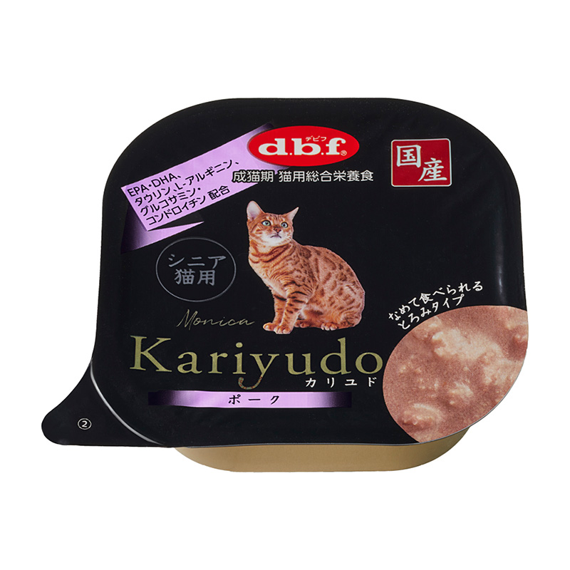 ［デビフ(直送)］Kariyudo(カリユド) シニア猫用 ポーク 95g／1ケース(24点) ※発注単位・最低発注数量(混載40ケース以上)にご注意下さい