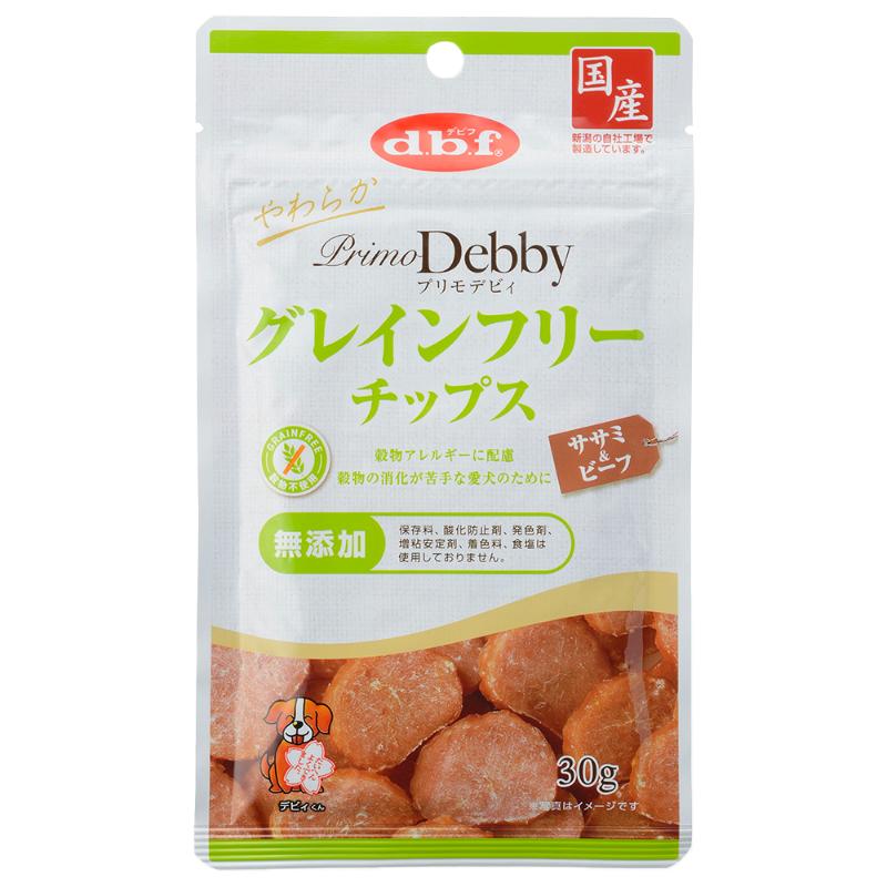 ［デビフペット］プリモデビィ グレインフリーチップス ササミ＆ビーフ 30g【7月特価】