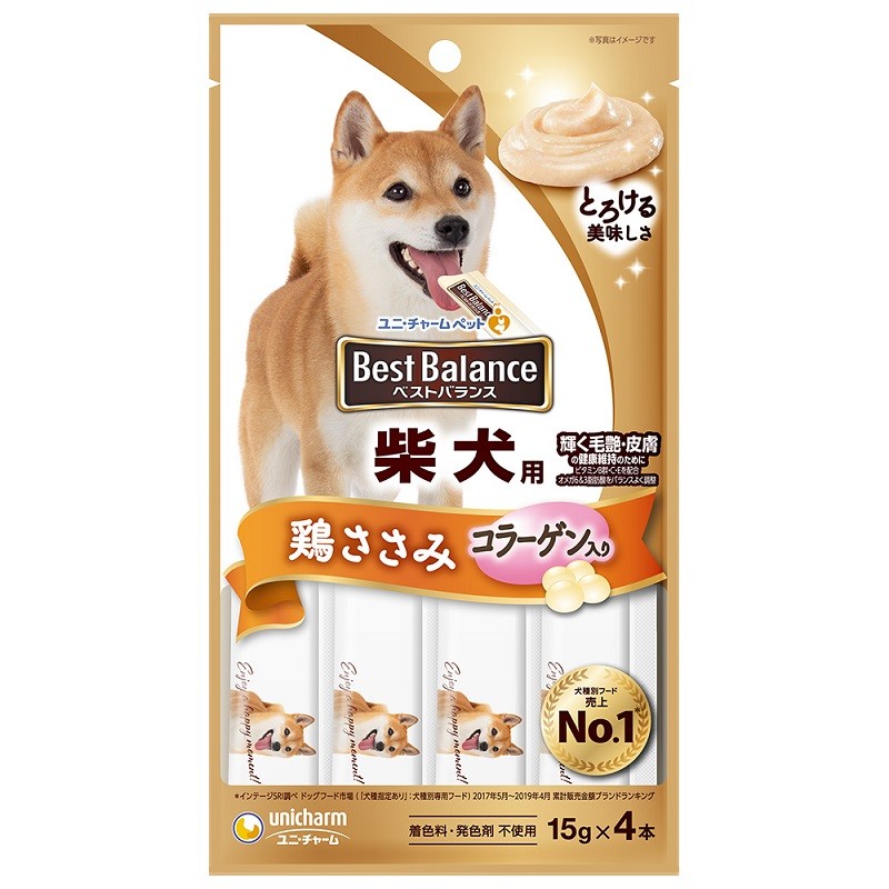 [ユニ・チャーム] ベストバランスおやつ 柴犬用 鶏ささみ入り 15g×4本