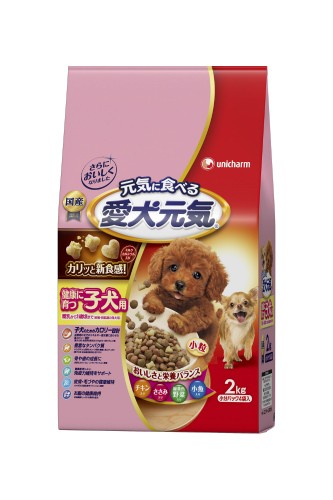 [ユニ・チャーム] 愛犬元気 健康に育つ子犬用チキン・ささみ・緑黄色野菜・小魚入り 2.0kg