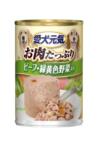 [ユニ・チャーム] 愛犬元気 缶ビーフ・緑黄色野菜入り 375g