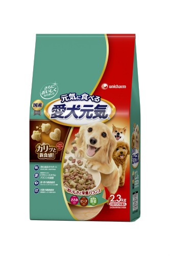[ユニ・チャーム] 愛犬元気 全成長段階用 ささみ・ビーフ・緑黄色野菜入り 2.3kg