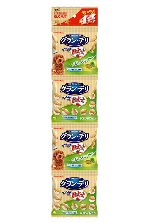 [ユニ・チャーム] グラン・デリ ワンちゃん専用おっとっと 4連パック チキン＆ベジタブル味 24g