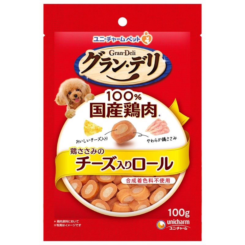 [ユニ・チャーム] グラン・デリ きょうのごほうび 鶏ささみのチーズ入りロール 100g