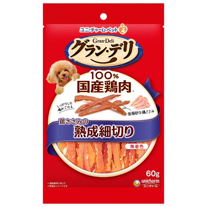 [ユニ・チャーム] グラン・デリ おやつ 鶏ささみの熟成細切り 60g
