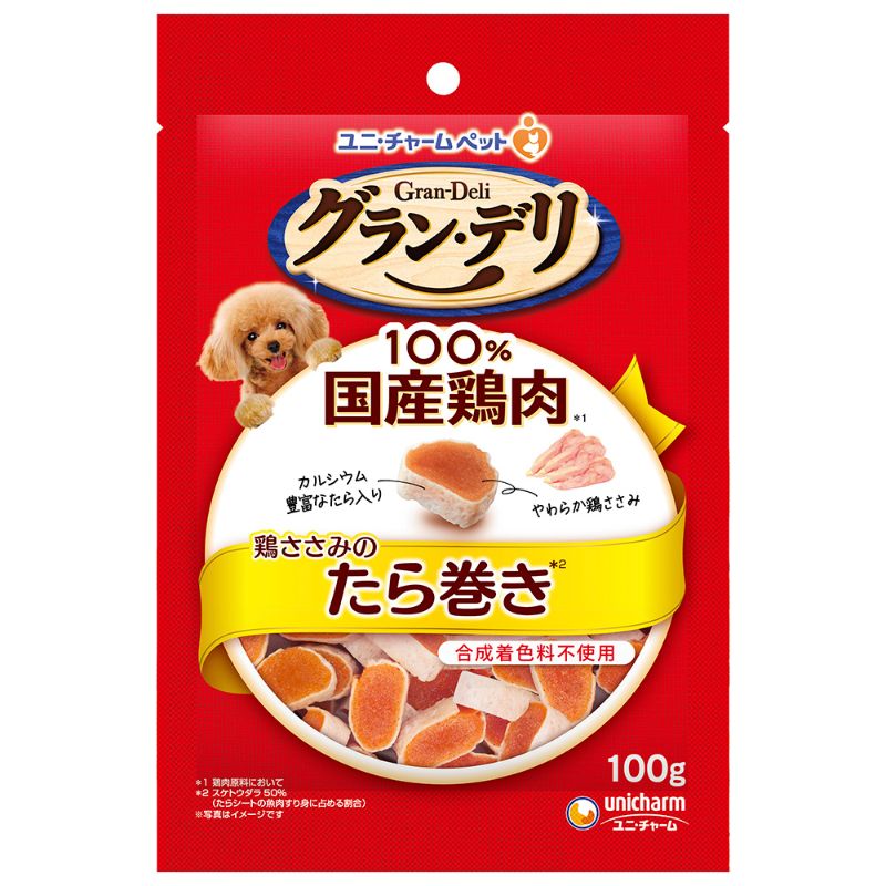 [ユニ・チャーム] グラン・デリ おやつ 鶏ささみのたら巻き 100g
