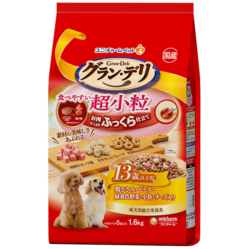 [ユニ・チャーム] グラン・デリ ふっくら仕立て食べやすい超小粒13歳以上用 1.6kg　　【メーカーフェア_10】