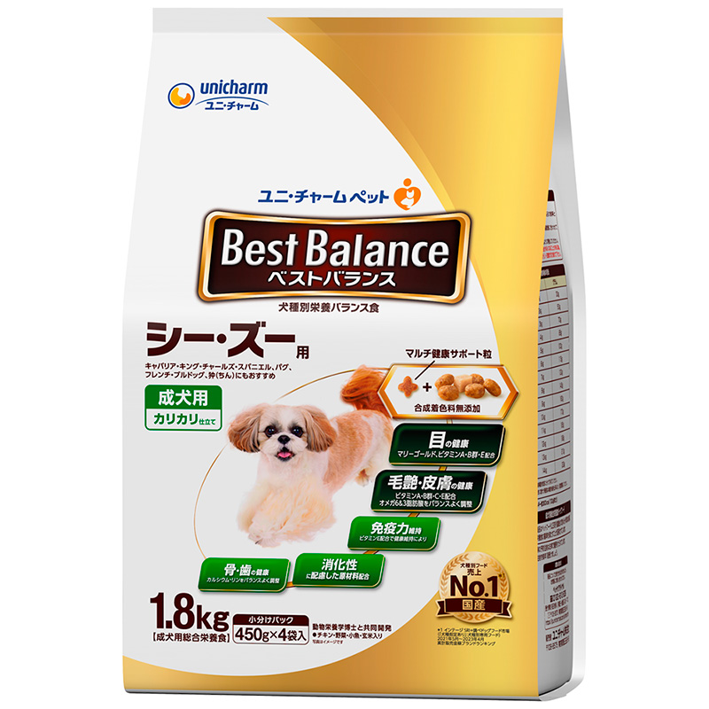 [ユニ・チャーム] ベストバランス カリカリ仕立て シー・ズー用 1.8kg　