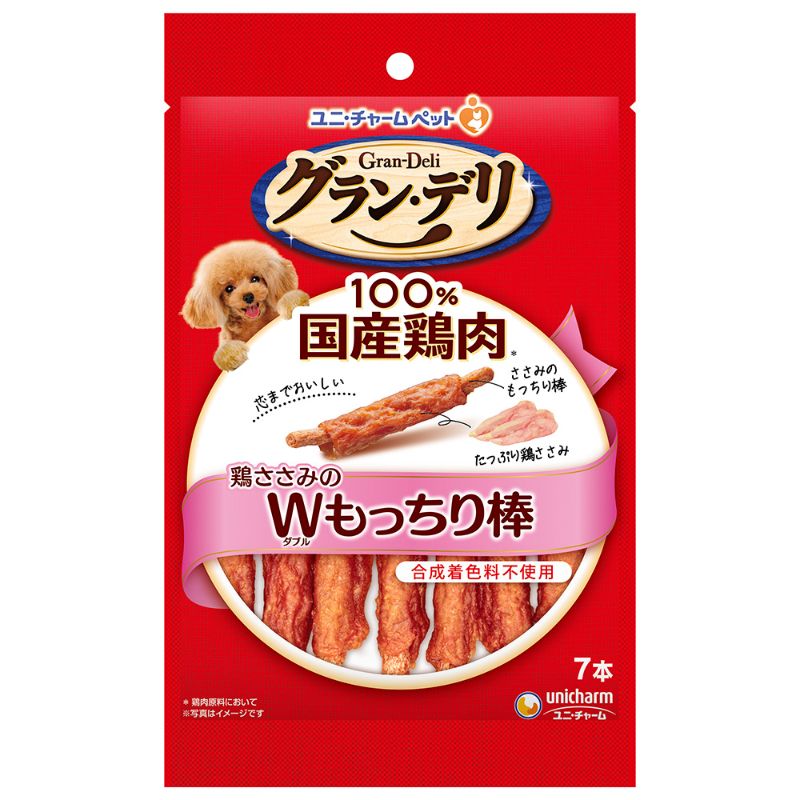 [ユニ・チャーム] グラン・デリ おやつ 鶏ささみのダブルもっちり棒 7本