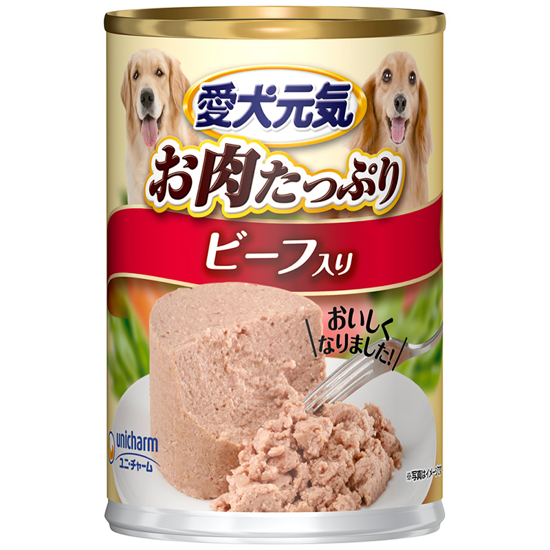 [ユニ・チャーム] 愛犬元気 缶 ビーフ入り 375g