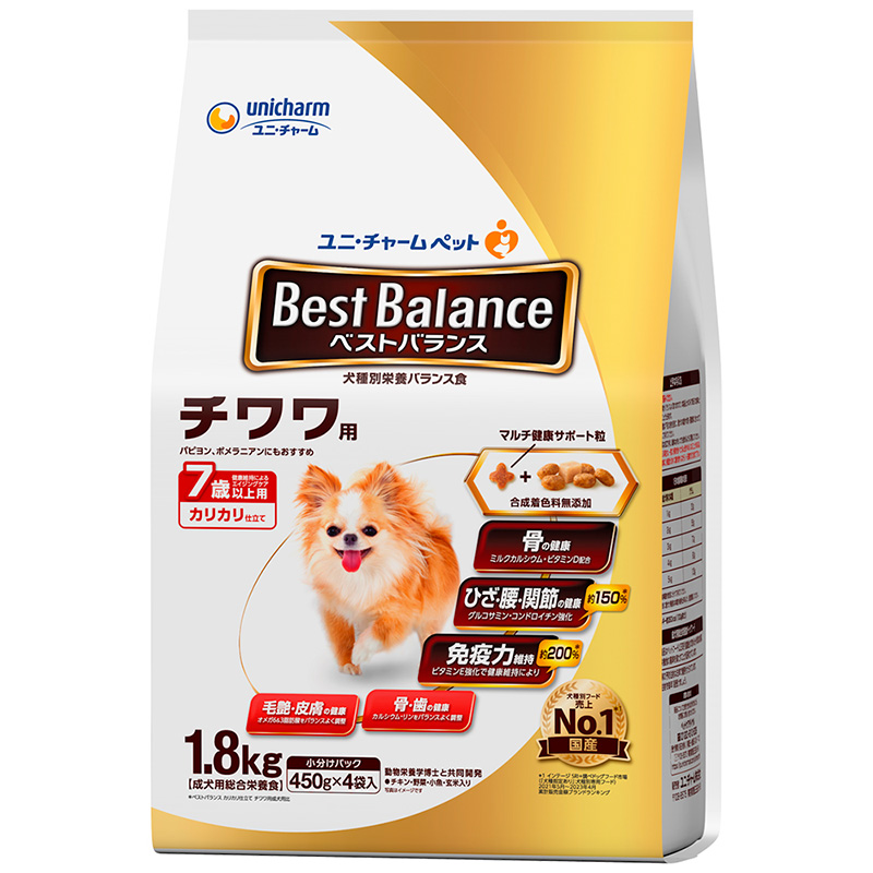 [ユニ・チャーム] ベストバランス カリカリ仕立て チワワ用 7歳以上用 1.8kg　