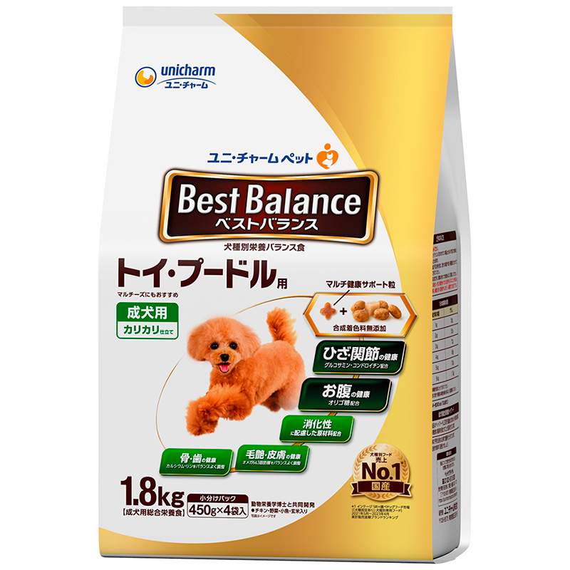 [ユニ・チャーム] ベストバランス カリカリ仕立て トイ・プードル用 1.8kg　