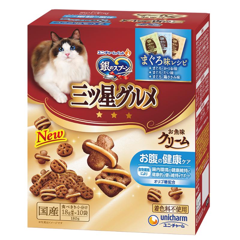 ［ユニ・チャーム］銀のスプーン 三ツ星グルメ お魚味クリーム お腹の健康ケア 3種のアソート 180g