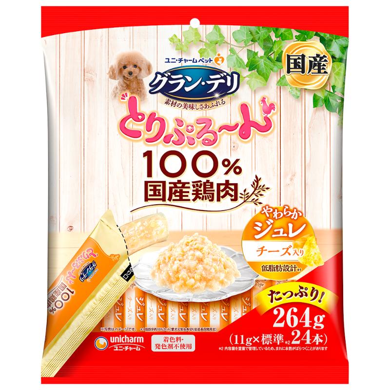 【アウトレット】［ユニ・チャーム］グラン・デリ とりぷる～ん ジュレ チーズ 11g×24本(標準)
