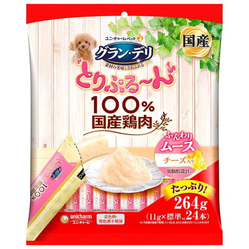 【アウトレット】［ユニ・チャーム］グラン・デリ とりぷる～ん ムース チーズ 11g×24本(標準)