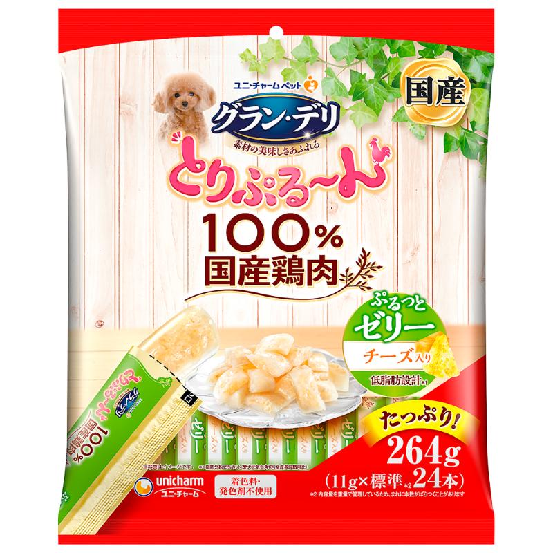【アウトレット】［ユニ・チャーム］グラン・デリ とりぷる～ん ゼリー チーズ 11g×24本(標準)