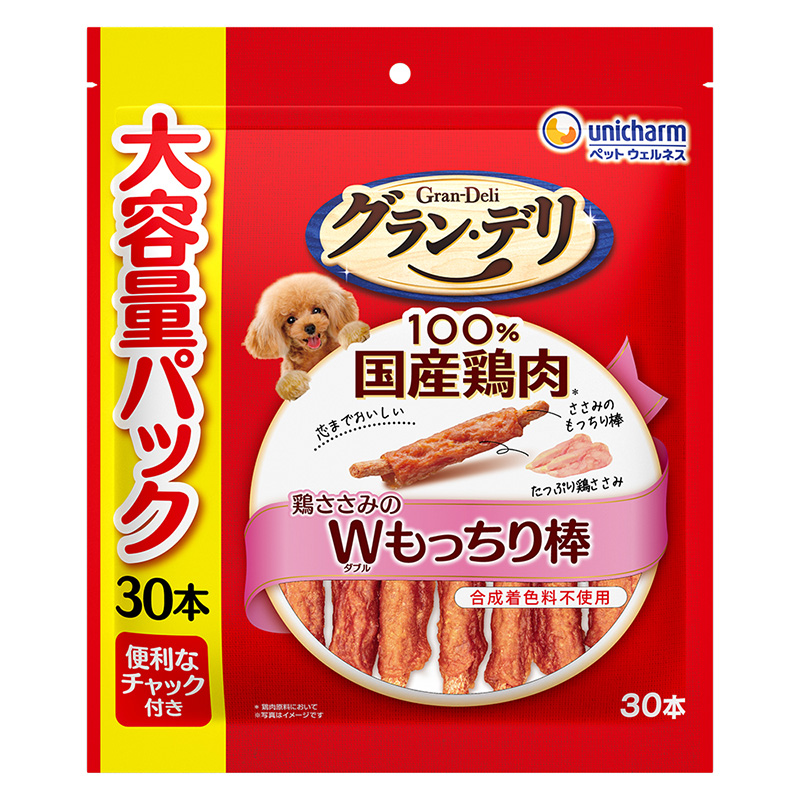 ［ユニ・チャーム］グラン・デリおやつ 鶏ささみのダブルもっちり棒30本