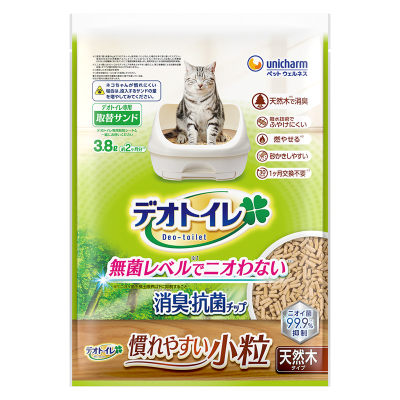 [ユニ･チャーム]デオトイレ 消臭･抗菌チップ天然木 慣れやすい小粒 3.8L