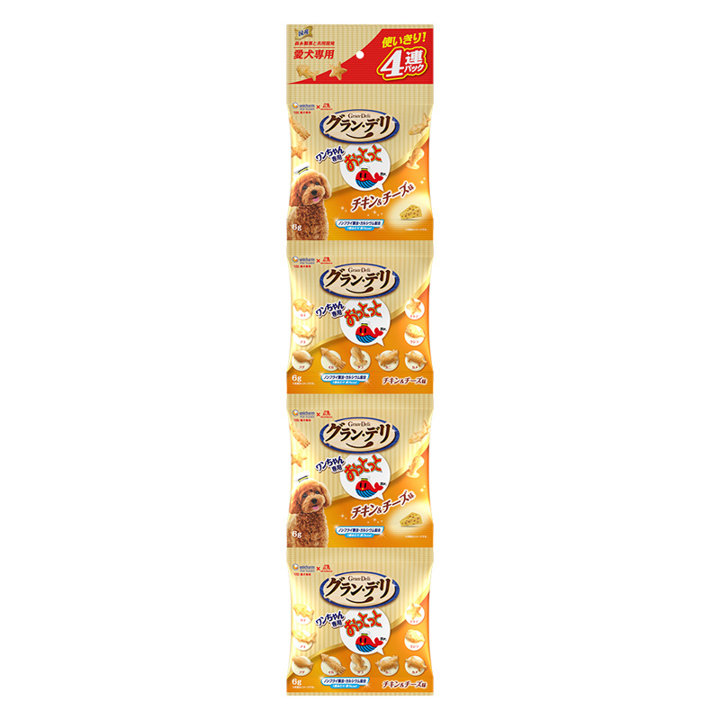 ［ユニ・チャーム］グラン・デリ ワンちゃん専用おっとっと 4連パック チキン＆チーズ味 24g