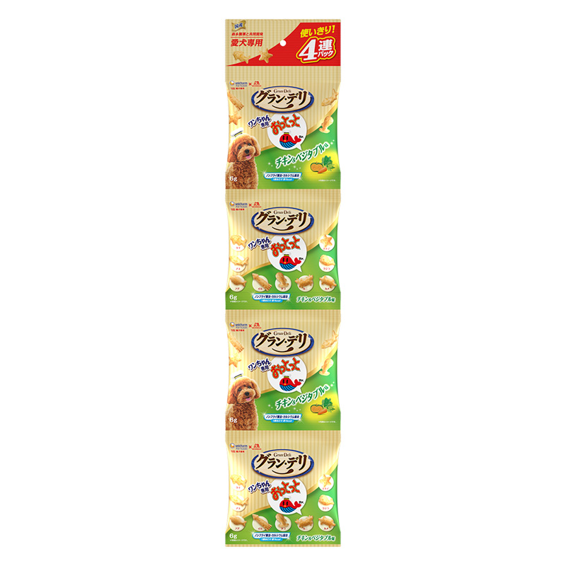 ［ユニ・チャーム］グラン・デリ ワンちゃん専用おっとっと 4連パック チキン＆ベジタブル味 24g