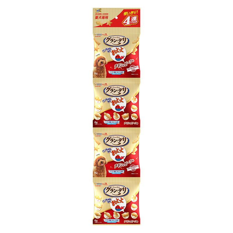 ［ユニ・チャーム］グラン・デリ ワンちゃん専用おっとっと 4連パック チキン＆ビーフ味 24g