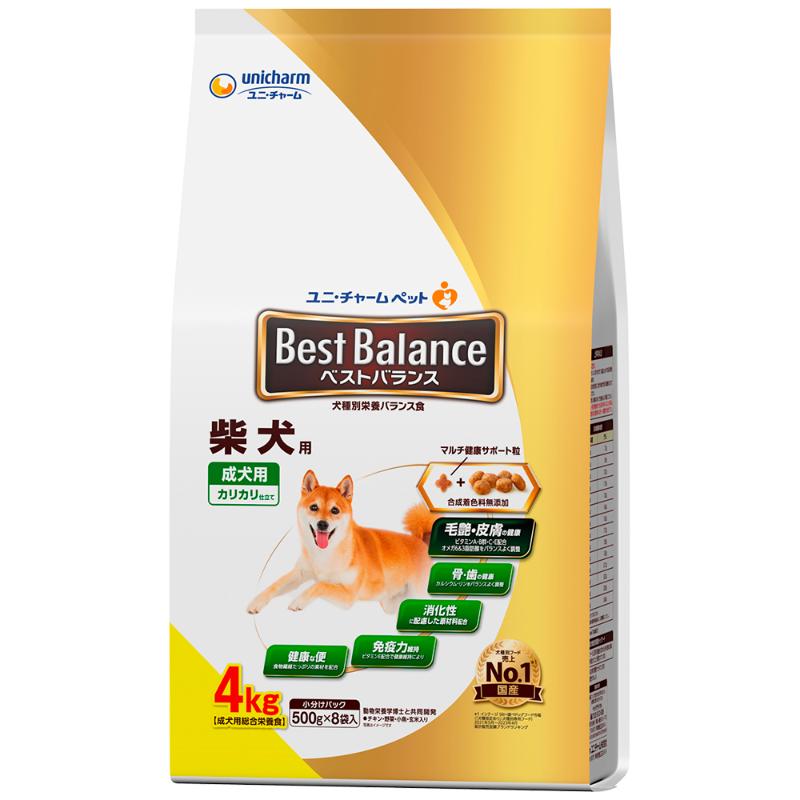 ［ユニ・チャーム］ベストバランス カリカリ仕立て 柴犬用 4kg