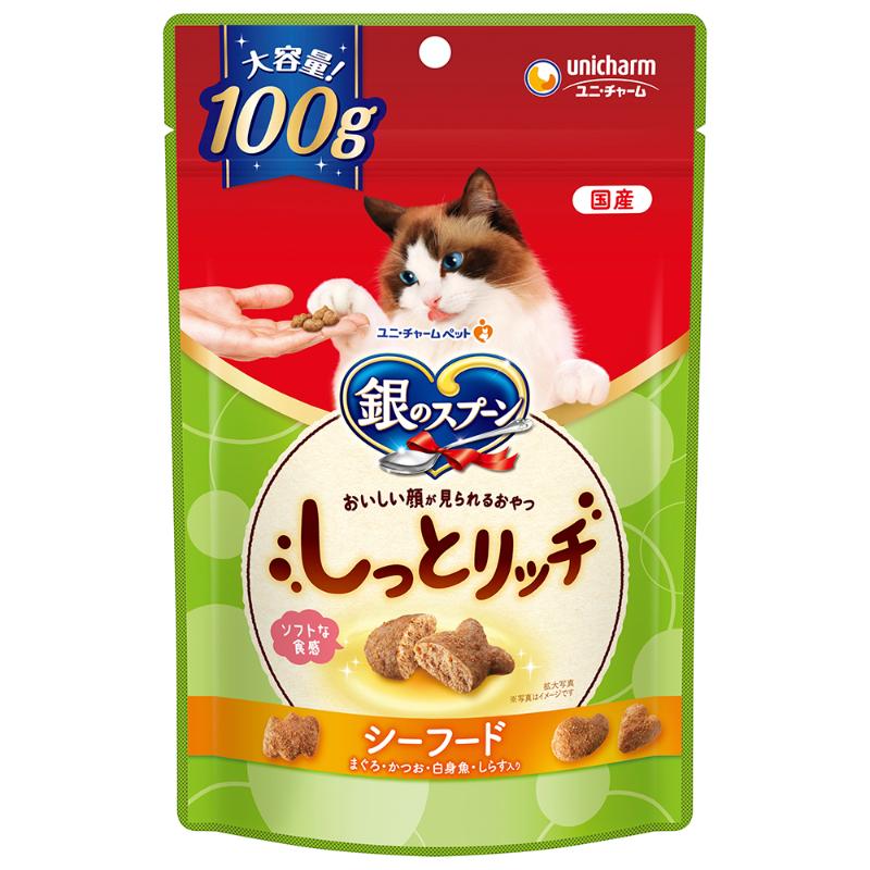 ［ユニ・チャーム］銀のスプーン おいしい顔が見られるおやつ しっとリッチ シーフード 100g