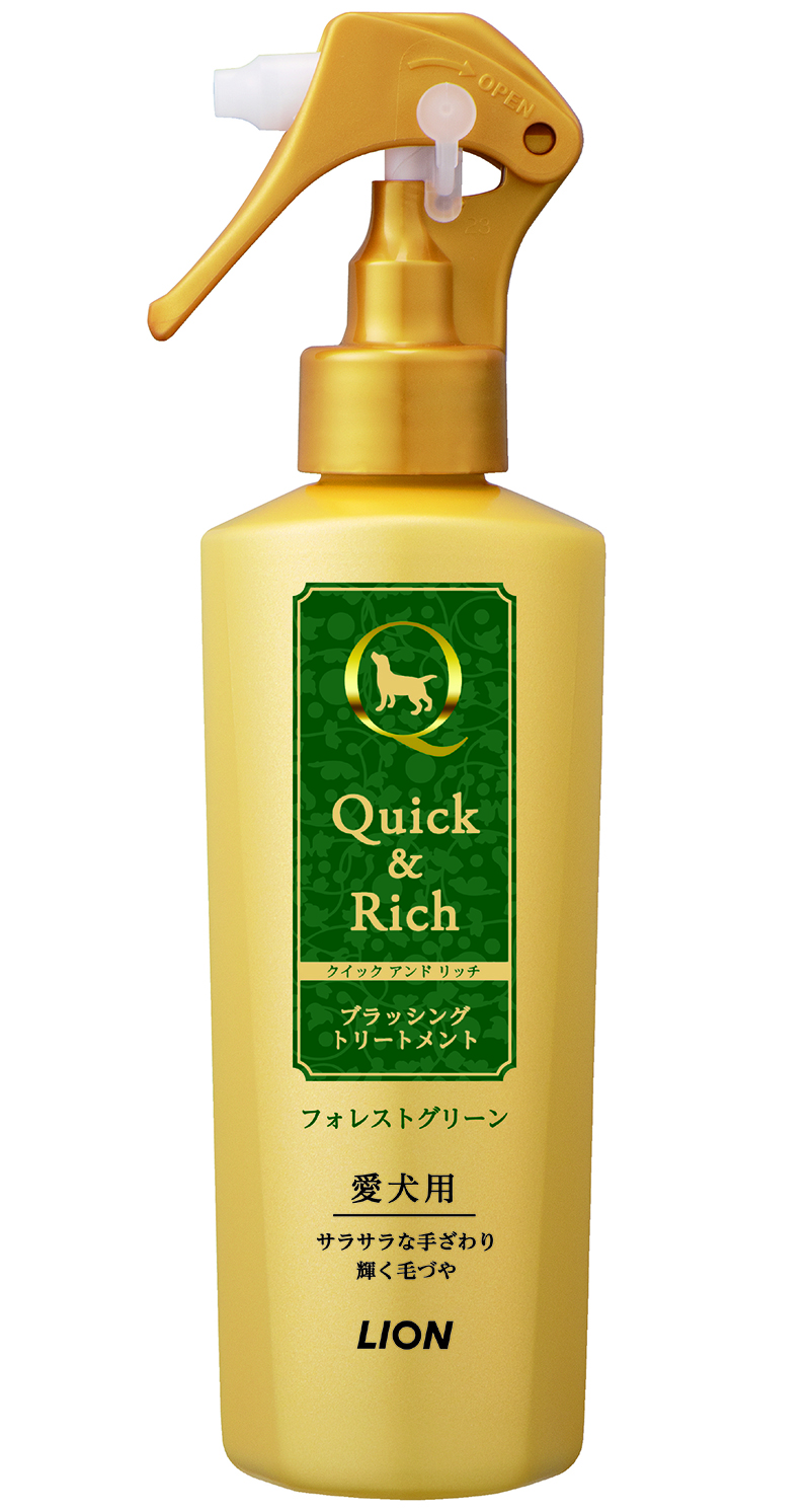 [ライオン] Quick ＆ Rich ブラッシングトリートメント 愛犬用 フォレストグリーン 200ml