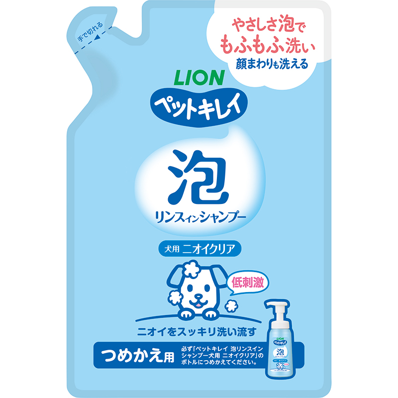 ［ライオン］ペットキレイ 泡リンスインシャンプー ニオイクリア つめかえ 180ml