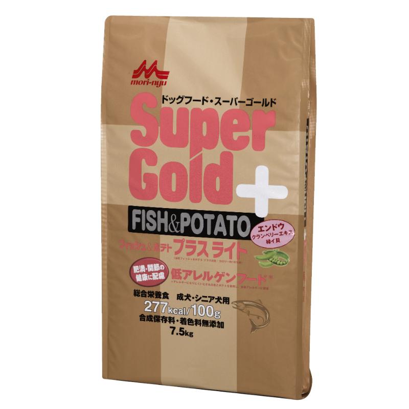 ［森乳サンワールド(直送)］Supergold フィッシュ＆ポテト プラスライト 肥満・関節の健康に配慮 7.5kg