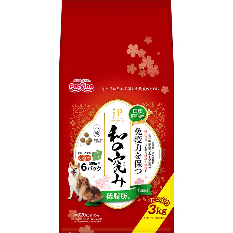 [ペットライン] JPスタイル和の究み 小粒 低脂肪 1歳から 3kg(500g×6)