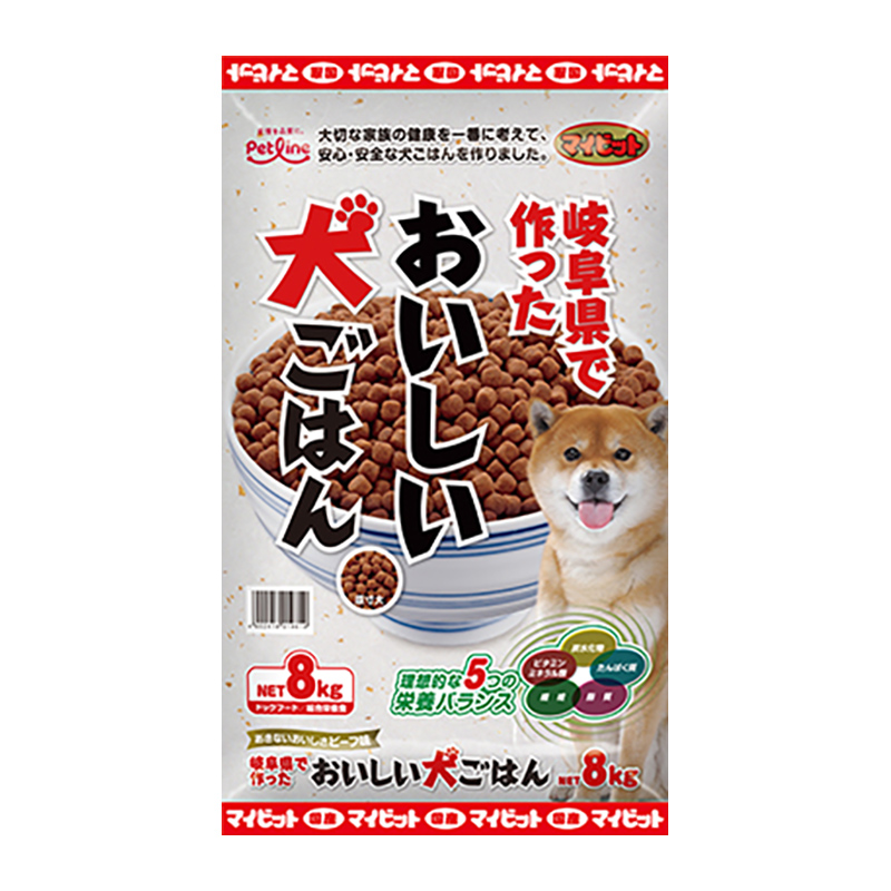 ［ペットライン(直送)］マイビット 岐阜県で作ったおいしい犬ごはん 8kg ※メーカー直送 ※発注単位・最低発注数量(混載50ケース以上)にご注意下さい
