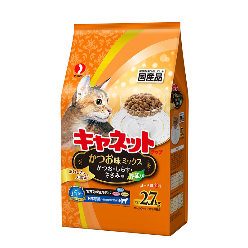 [ペットライン] キャネットチップ かつお味ミックス 2.7kg