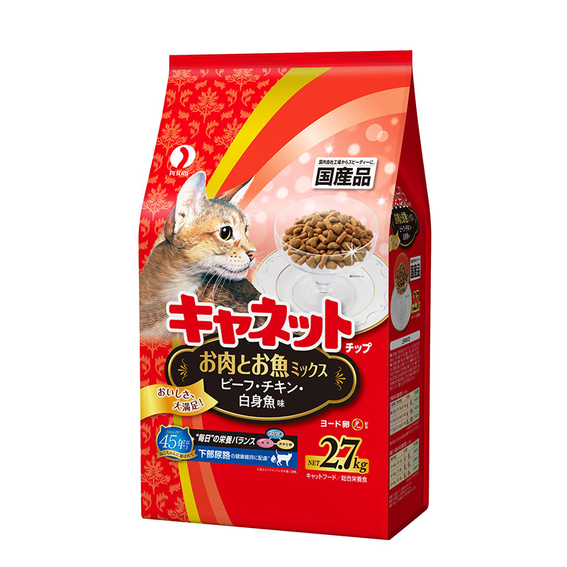 [ペットライン] キャネットチップ お肉とお魚ミックス 2.7kg【6月特価】