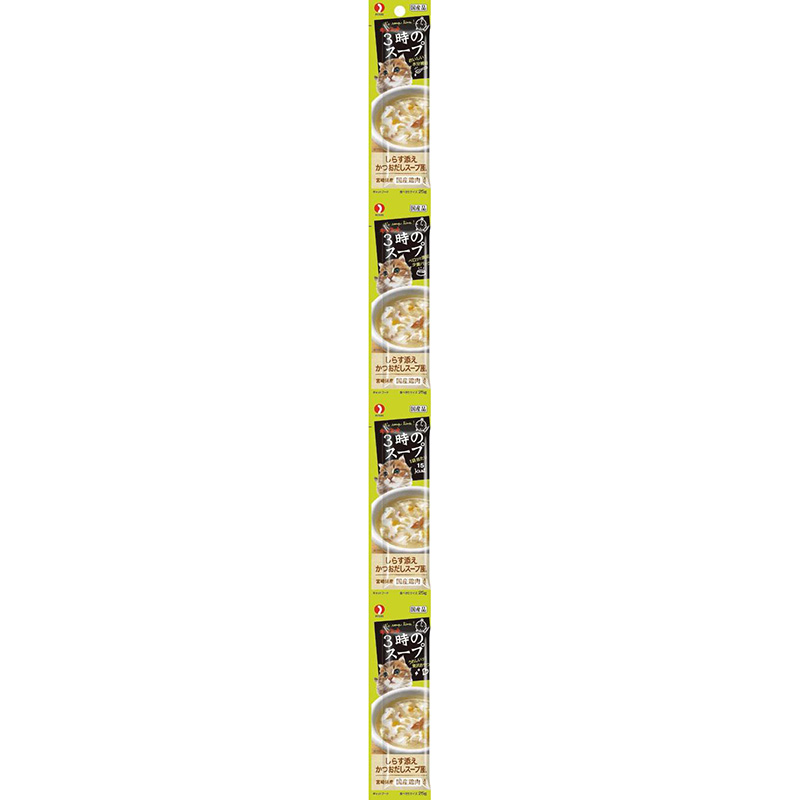 ［ペットライン(直送)］キャネット 3時のスープ しらす添えかつおだしスープ風 100g(25g×4連) ※メーカー直送 ※発注単位・最低発注数量(混載50ケース以上)にご注意下さい