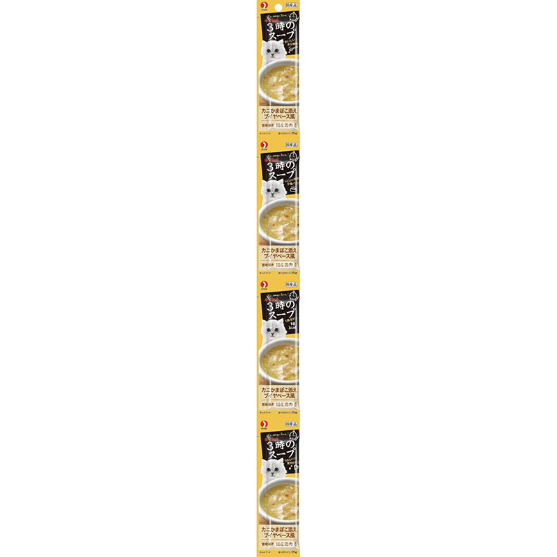 ［ペットライン(直送)］キャネット 3時のスープ カニかまぼこ添えブイヤベース風 100g(25g×4連) ※メーカー直送 ※発注単位・最低発注数量(混載50ケース以上)にご注意下さい