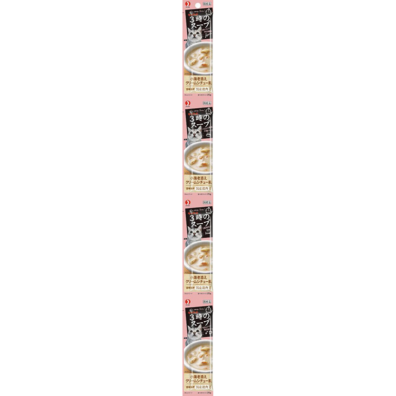 ［ペットライン(直送)］キャネット 3時のスープ 小海老添えクリームシチュー風 100g(25g×4連) ※メーカー直送 ※発注単位・最低発注数量(混載50ケース以上)にご注意下さい
