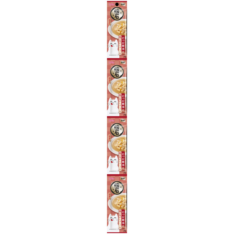 ［ペットライン］懐石 かつお節添え 鶏の旨だしスープ風 80g(20g×4連)