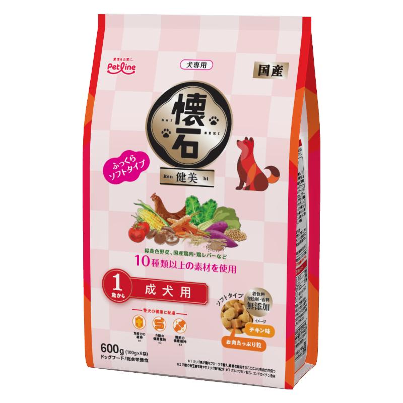 ［ペットライン］懐石 健美 ソフトタイプ 1歳から 600g(100g×6袋)