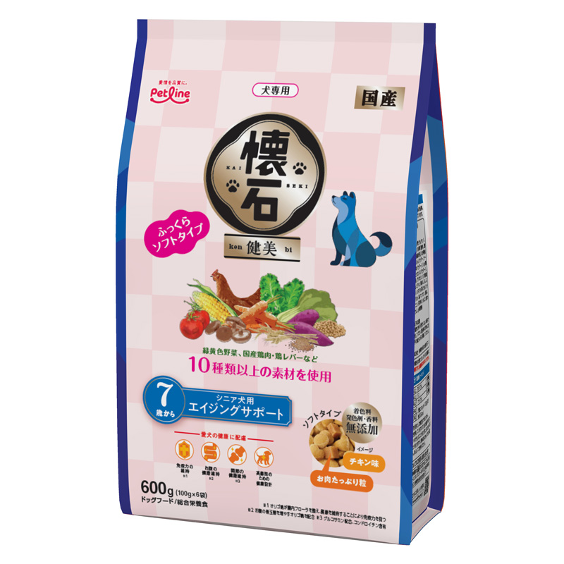 ［ペットライン］懐石 健美 ソフトタイプ 7歳から 600g(100g×6)