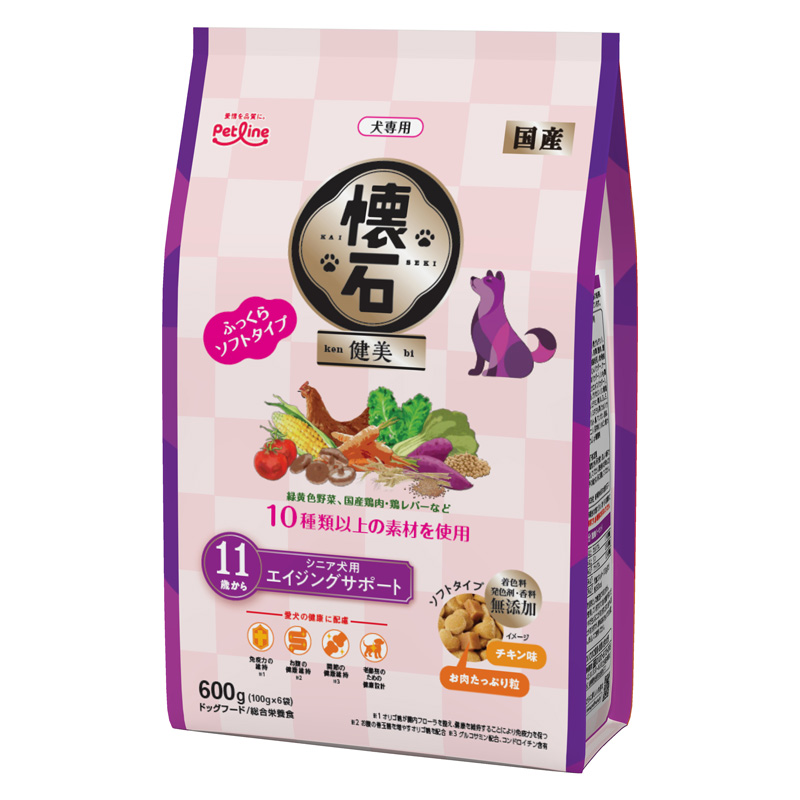 ［ペットライン］懐石 健美 ソフトタイプ 11歳から 600g(100g×6)