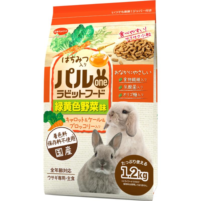 [日本ペットフード]パルワンラビットフード 緑黄色野菜味 1.2kg